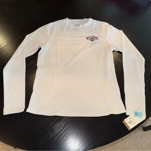 NWT Billabong Women's Core Loose Fit Long Sleeve Rash Guard in White, size XL